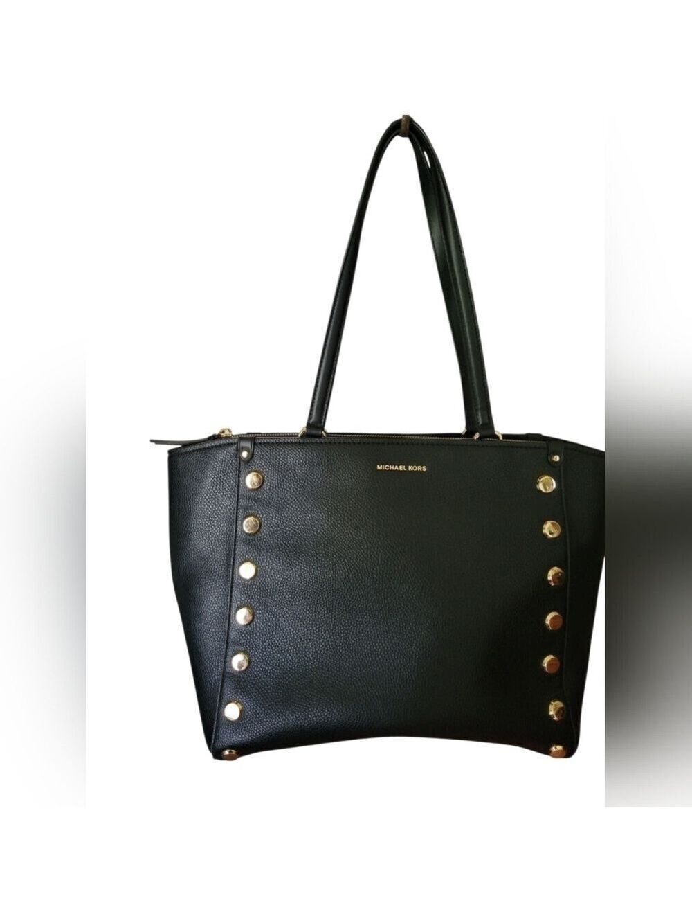 Michael Kors Black and Gold Studded Tote